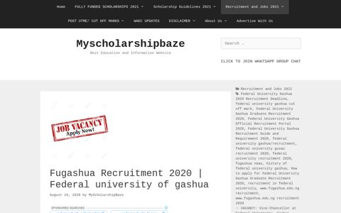 Fugashua Recruitment 2020 | Federal university of gashua ...