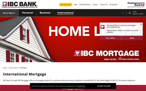 International Banking | IBC Bank International Mortgage