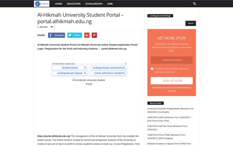 Al-Hikmah University Student Portal - portal.alhikmah.edu.ng ...