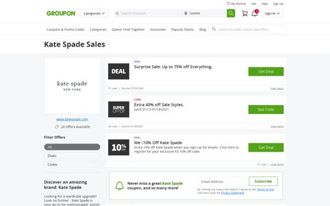 Deal | Kate Spade Sales - December 2020 - Groupon