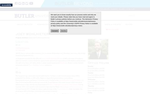 Joey Wohlhieter - | Butler.edu