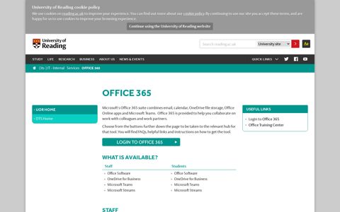 Office 365 – University of Reading