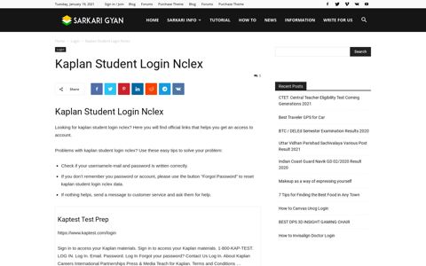 Kaplan Student Login Nclex - Update 2020 - SARKARI GYAN