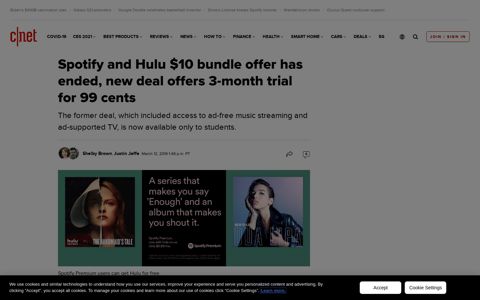 Spotify and Hulu $10 bundle offer has ended, new deal offers ...