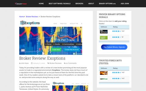Broker Review: Exoptions | Binary Today