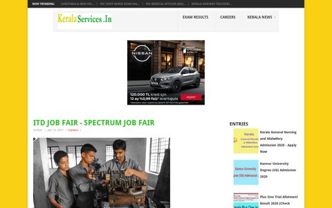 ITD Job fair - Spectrum Job Fair - Kerala Services