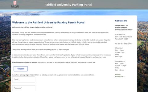 Fairfield University Parking Portal