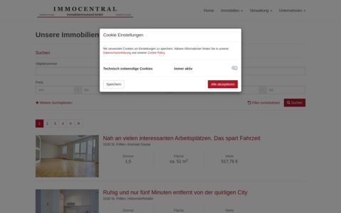 Immobilien - IMMOCENTRAL Immobilientreuhand GmbH