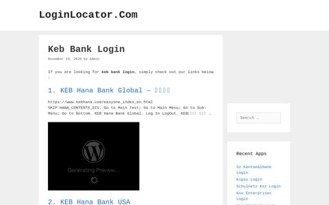 Keb Bank Login - LoginLocator.Com