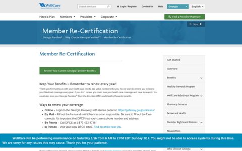 Member Re-Certification - | WellCare