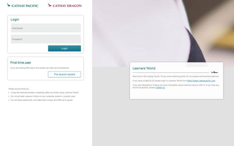 Learners World Login - Cathay Pacific