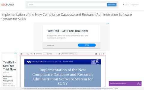 Implementation of the New Compliance Database and Research ...