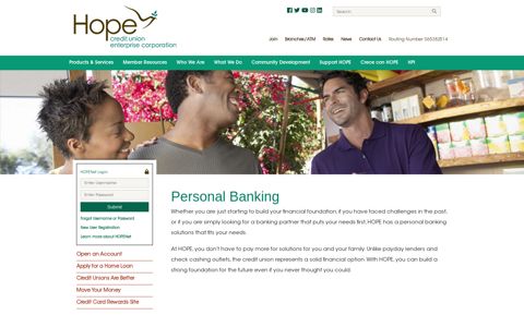Personal Banking | Hope Credit Union