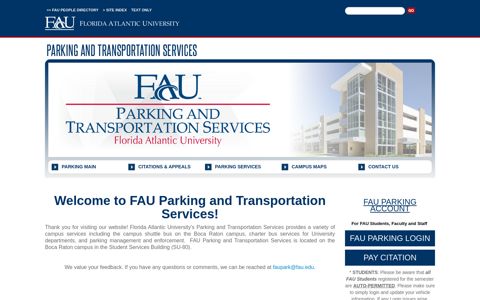 Parking and Transportation Services - FAU
