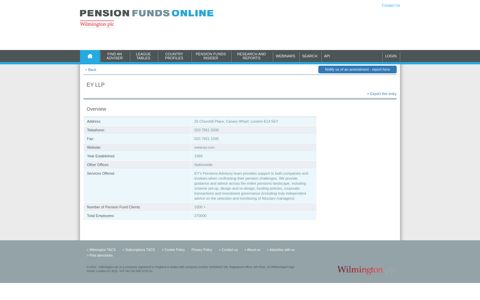 EY LLP - Pension Funds Online