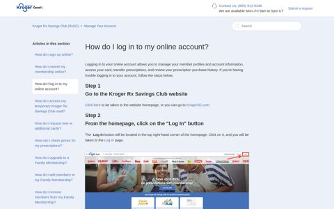 How do I log in to my online account? - Kroger Rx Savings Club