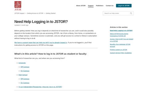 Need Help Logging in to JSTOR? – JSTOR Support