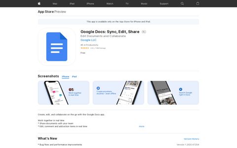 ‎Google Docs: Sync, Edit, Share on the App Store