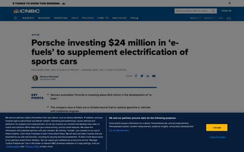 Porsche investing $24 million in 'e-fuels' for traditional sports ...
