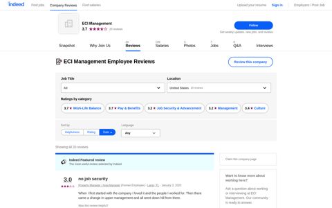 Working at ECI Management: Employee Reviews | Indeed.com