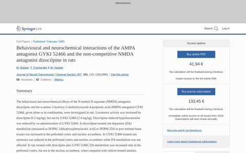 Behavioural and neurochemical interactions of the AMPA ...