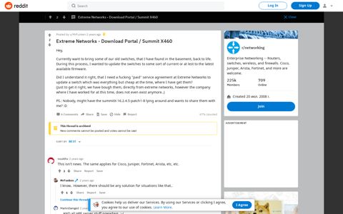 Extreme Networks - Download Portal / Summit X460 - Reddit