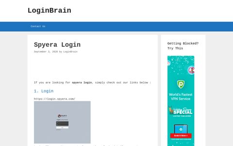 Spyera - Login - LoginBrain