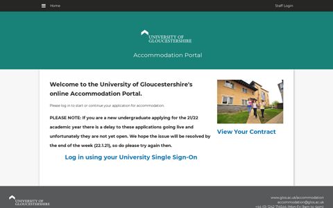 the University of Gloucestershire's online Accommodation Portal.
