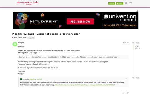 Kopano-Webapp - Login not possible for every user - Apps ...