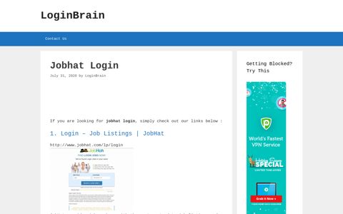 Jobhat - Login - Job Listings | Jobhat - LoginBrain
