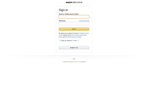 Sign In - Amazon Seller Central