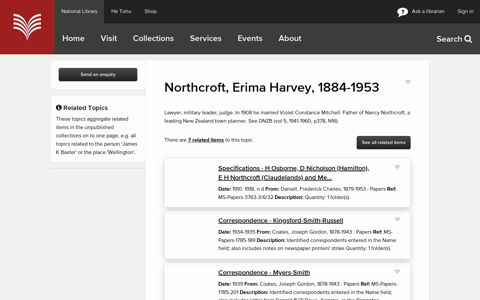 Northcroft, Erima Harvey, 1884-1953 | Items | National Library ...