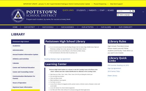 Library - Pottstown School District