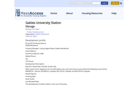 Gables University Station | Mass Access Housing Registry