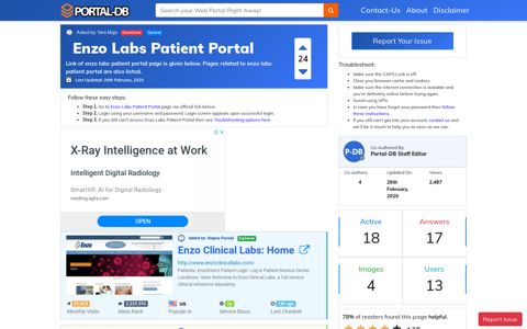 Enzo Labs Patient Portal