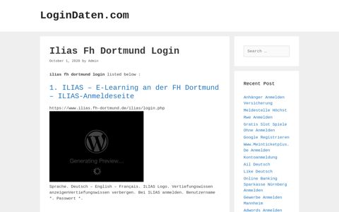 Ilias Fh Dortmund Login - LoginDaten.com