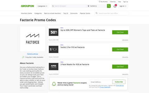 Up to 50% Off | Factorie Promo Codes - December 2020