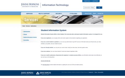 Student Information System - IT@JH