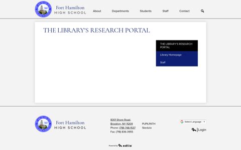 THE LIBRARY'S RESEARCH PORTAL - Fort Hamilton High ...