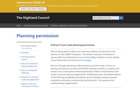 Planning permission - Highland Council