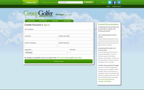 Sign Up for Your GroupGolfer Account | GroupGolfer.com