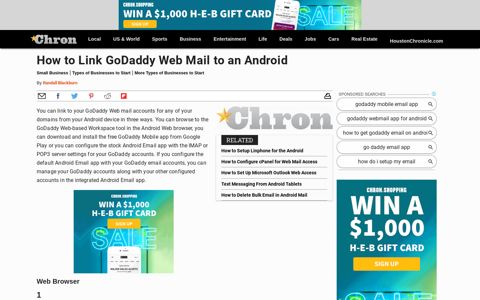 How to Link GoDaddy Web Mail to an Android