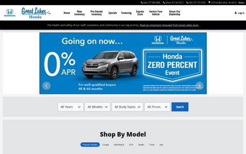 Great Lakes Honda | New & Used Honda Dealer in Akron