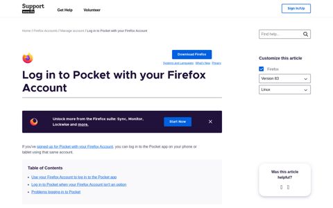 Log in to Pocket with your Firefox Account | Firefox Help