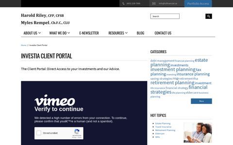 Investia Client Portal | Investia Financial Services
