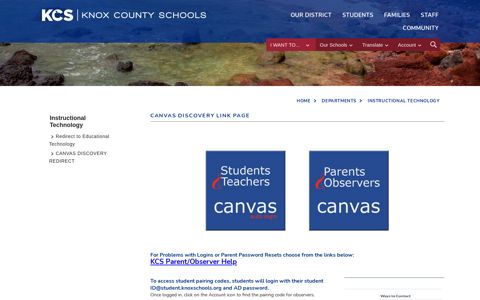 Canvas Discovery Link Page - Knox County Schools
