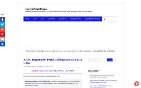 KASU Registration Portal Closing Date 2018/2019 is Out ...