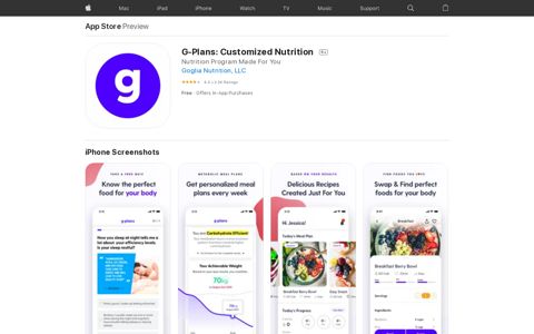 ‎G-Plans: Customized Nutrition on the App Store