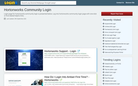 Hortonworks Community Login - Loginii.com