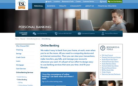 Online Banking | ESL Federal Credit Union